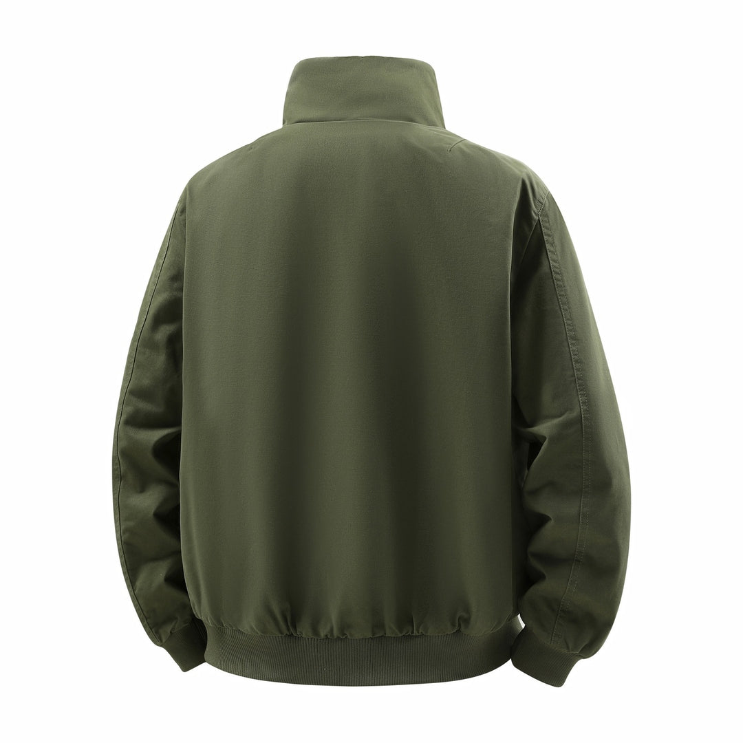 Men's Short Thermal Bomber Jacket with Teddy Collar, Fleece Lining & Utility Arm Pocket Mune Fashion