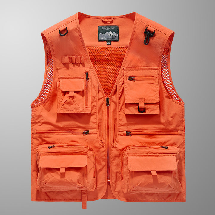 Men's Multi-Functional Outdoor Vest with Mesh Ventilation and Multiple Pockets Mune Fashion
