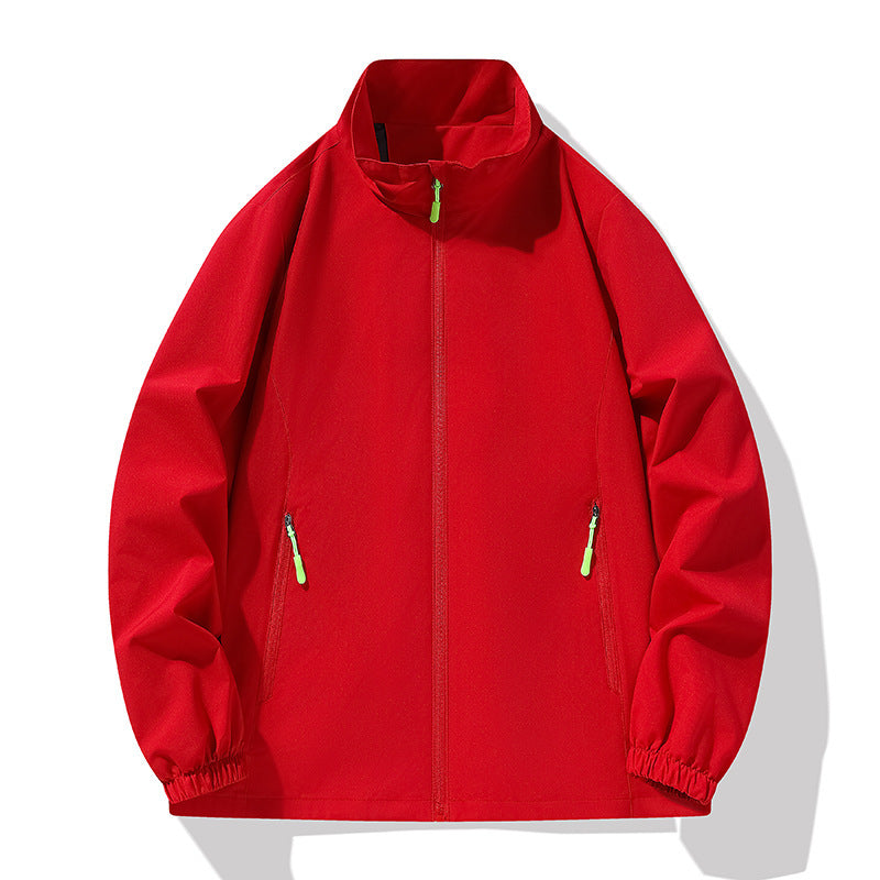 Men's Minimalist Softshell Outdoor Jacket with Stand-Up Collar, Wind and Water Resistant Membrane and Fluorescent Zipper Pulls Mune Fashion