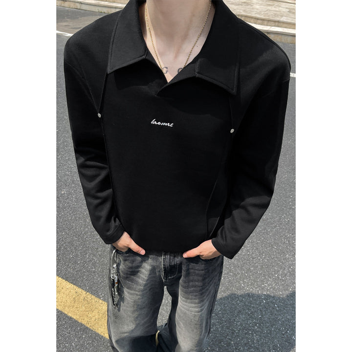Men's Sporty Long Sleeve Polo Shirt Mune Fashion