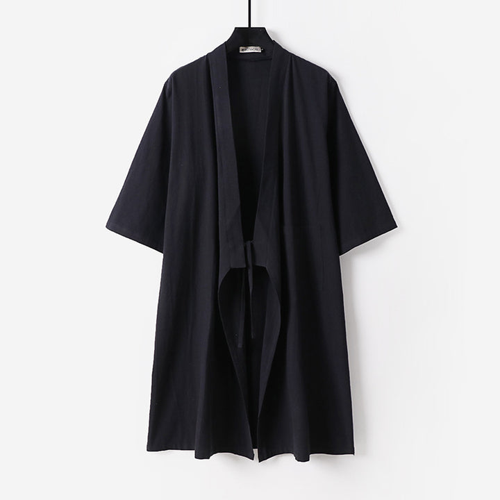 Unisex Oversize Kimono Coat made of cotton blend with tie belt and three-quarter sleeves Mune Fashion
