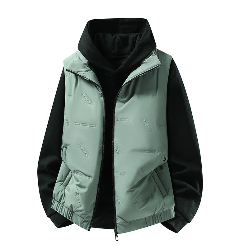 Men's padded vest in urban layering look with zipper, elastic hem & patch pockets Mune Fashion