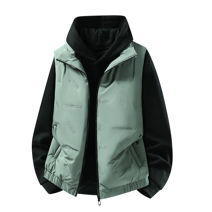 Men's padded vest in urban layering look with zipper, elastic hem & patch pockets Mune Fashion