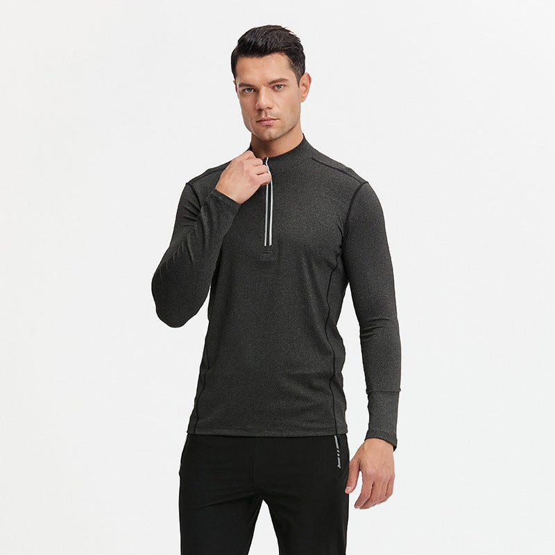Men's Breathable Functional Long Sleeve Shirt with Half Zipper and Sporty Slim Fit Mune Fashion