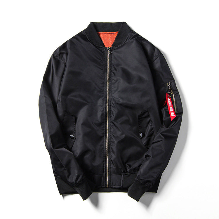 Men's lightweight nylon bomber jacket in aviator style with arm pocket, stand collar and ribbed cuffs Mune Fashion