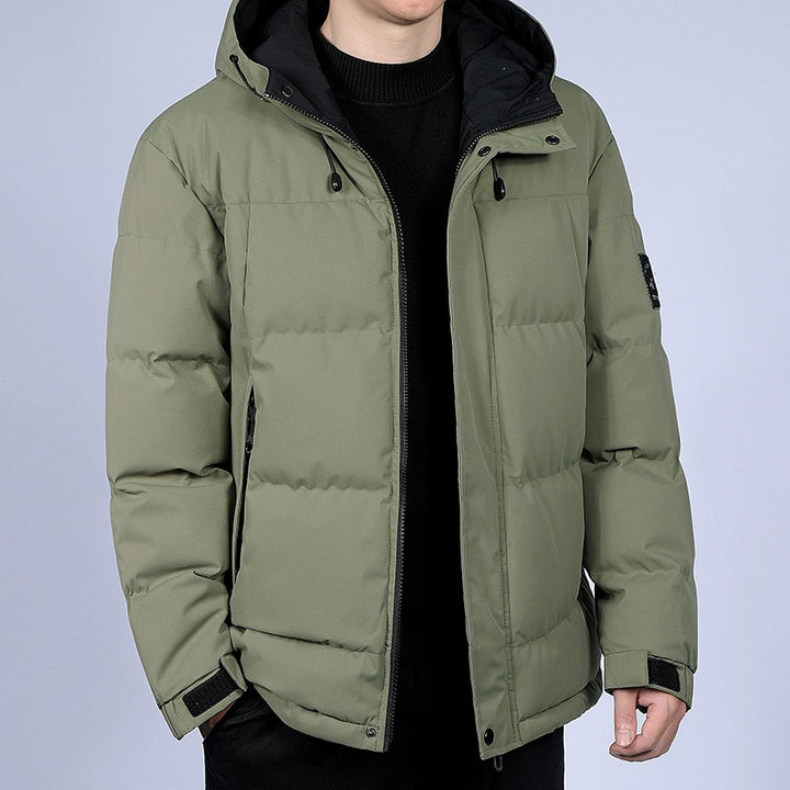Men's short cut quilted winter jacket with hood, windproof membrane & adjustable cuffs Mune Fashion