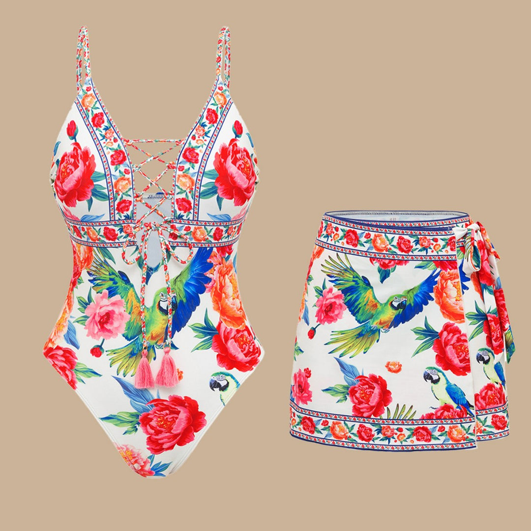 Women's swimsuit with refined cut and matching skirt Mune Fashion