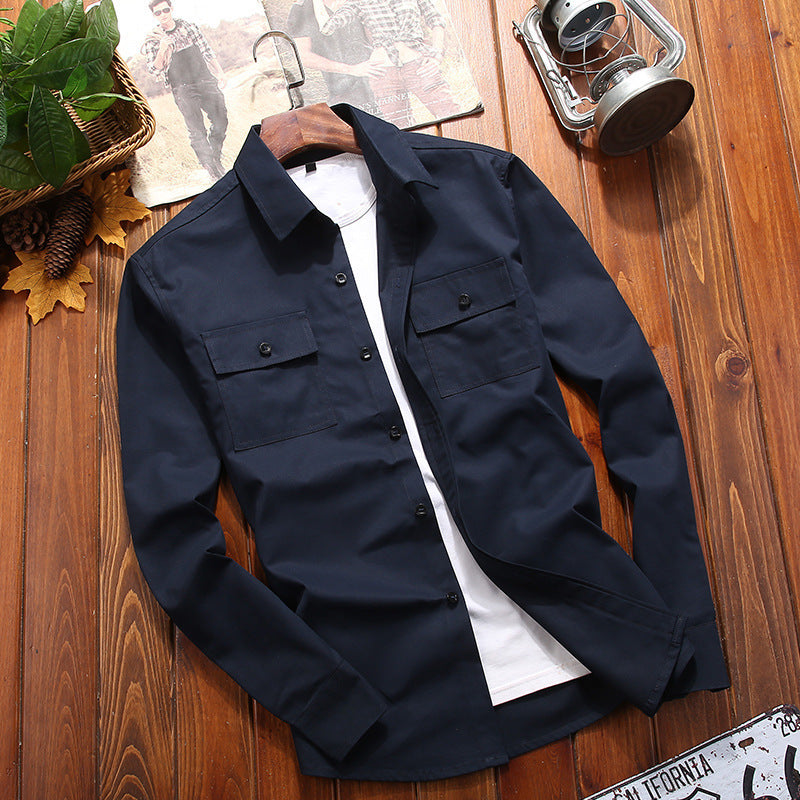 Men's cotton blend shirt jacket in utility look with chest flap pockets Mune Fashion