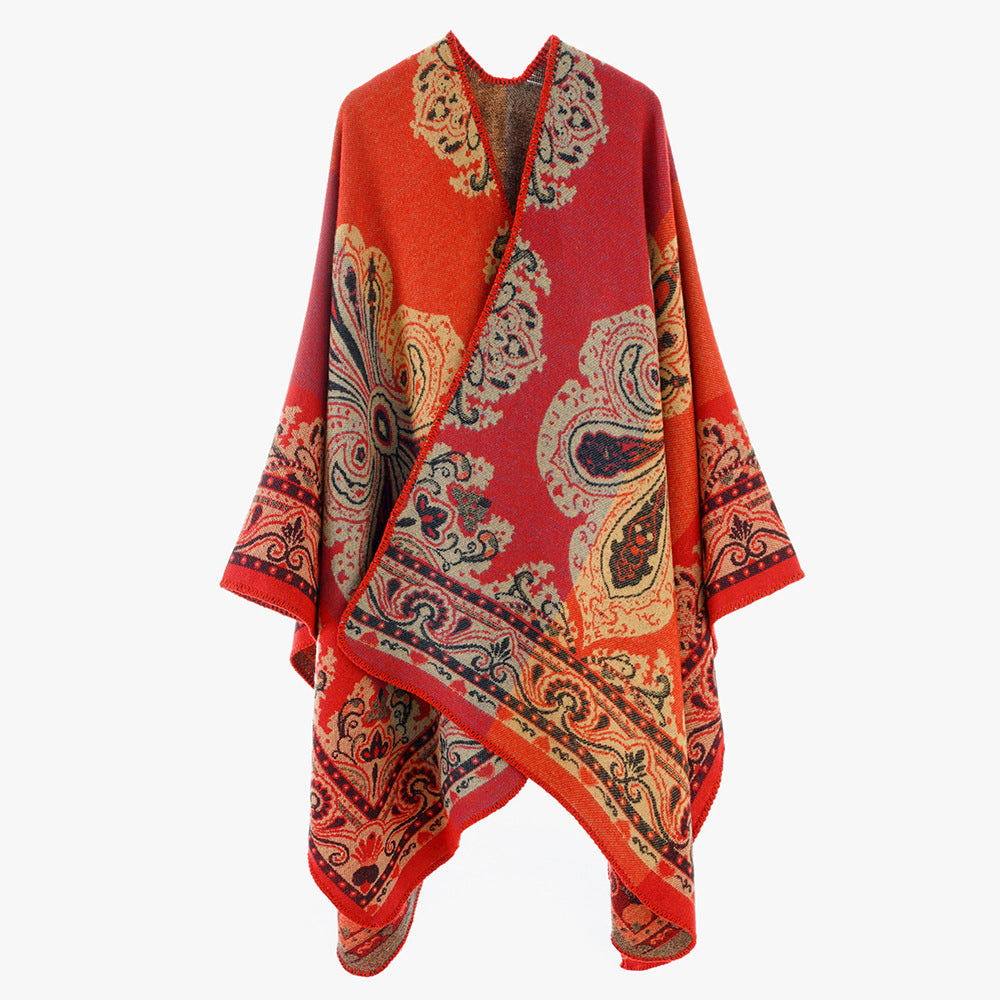 Women's fine jacquard overlay in rectangular cut with ornamental border structure Mune Fashion