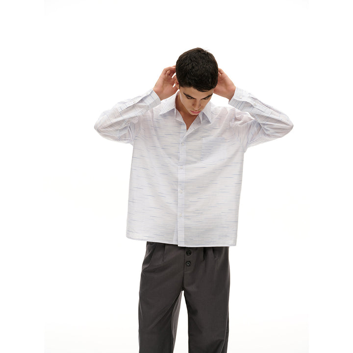 Unisex Loose-fitting oversized shirt made of lightweight cotton blend with Kent collar and chest pocket Mune Fashion