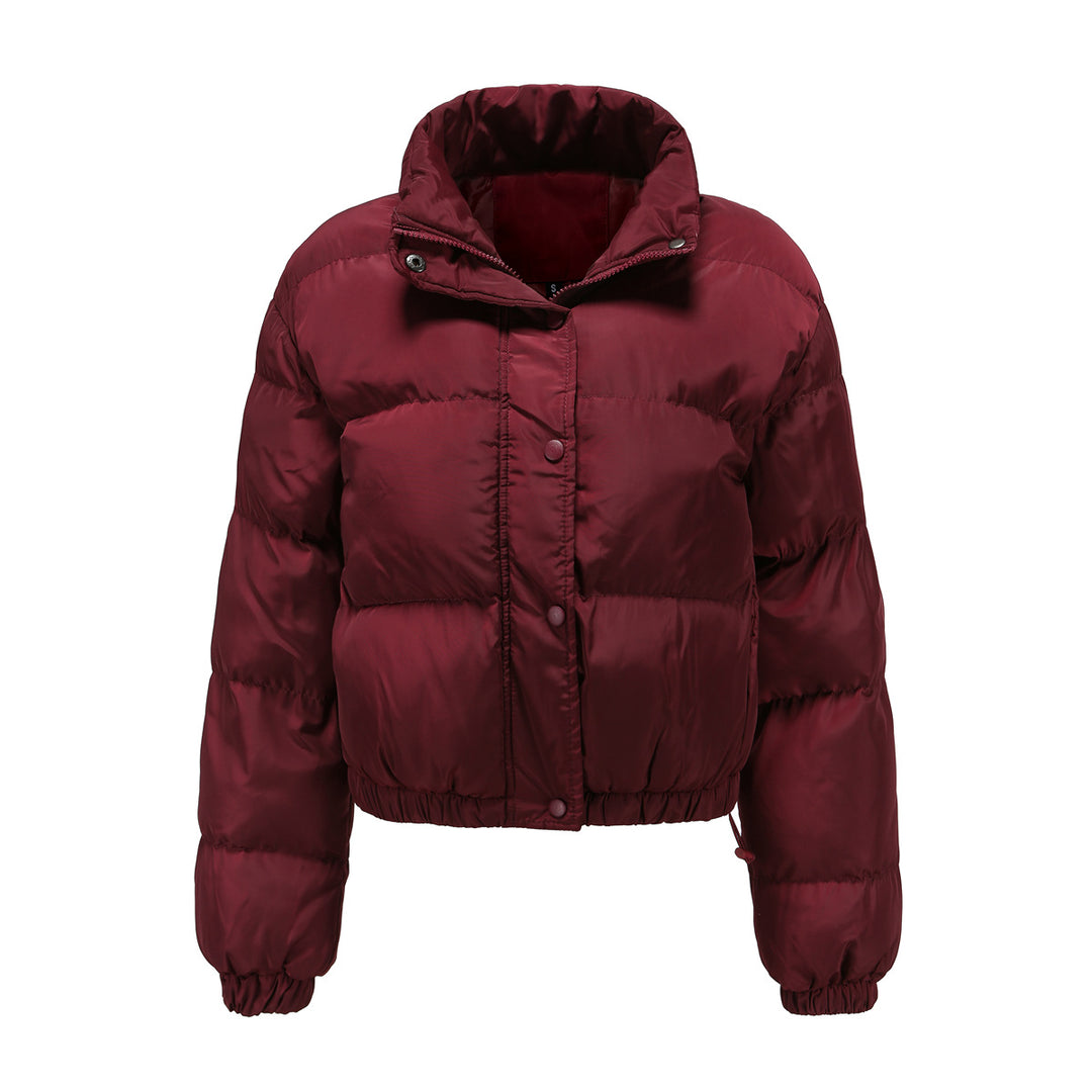 Women's short quilted winter jacket with stand-up collar and drawstring Mune Fashion