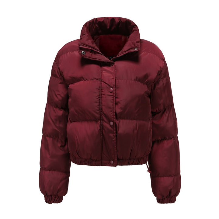 Women's short quilted winter jacket with stand-up collar and drawstring Mune Fashion