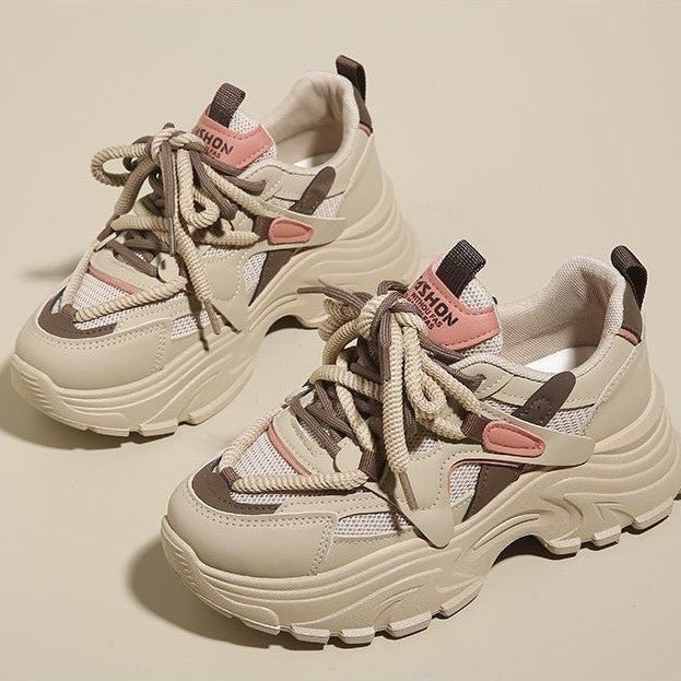 Women Chunky Sneakers with breathable mesh inserts and comfortable cushioning Mune Fashion