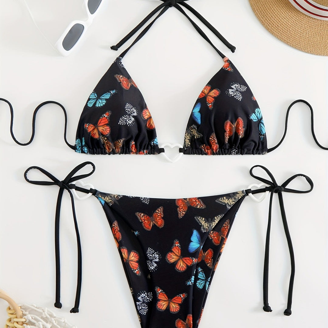 Women's triangle bikini with unique butterfly pattern Mune Fashion