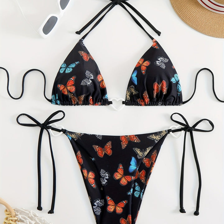 Women's triangle bikini with unique butterfly pattern Mune Fashion