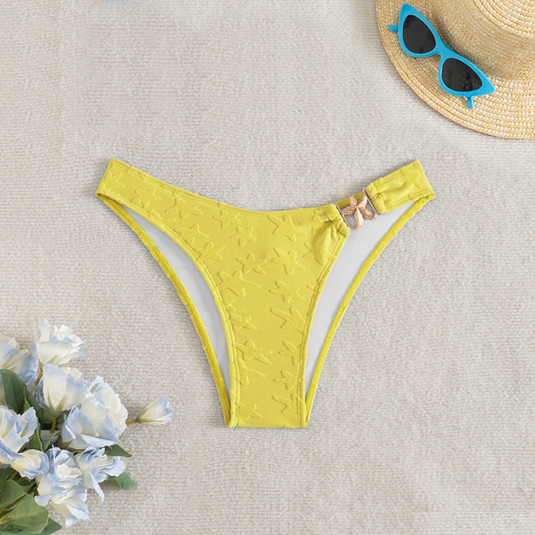 Ladies High-Cut Bikini Bottom with Floral Patterns Mune Fashion