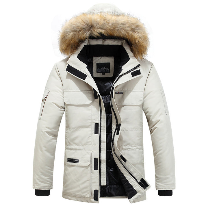 Men's Arctic Expedition Parka with padded thermal insulation and removable faux fur hood Mune Fashion