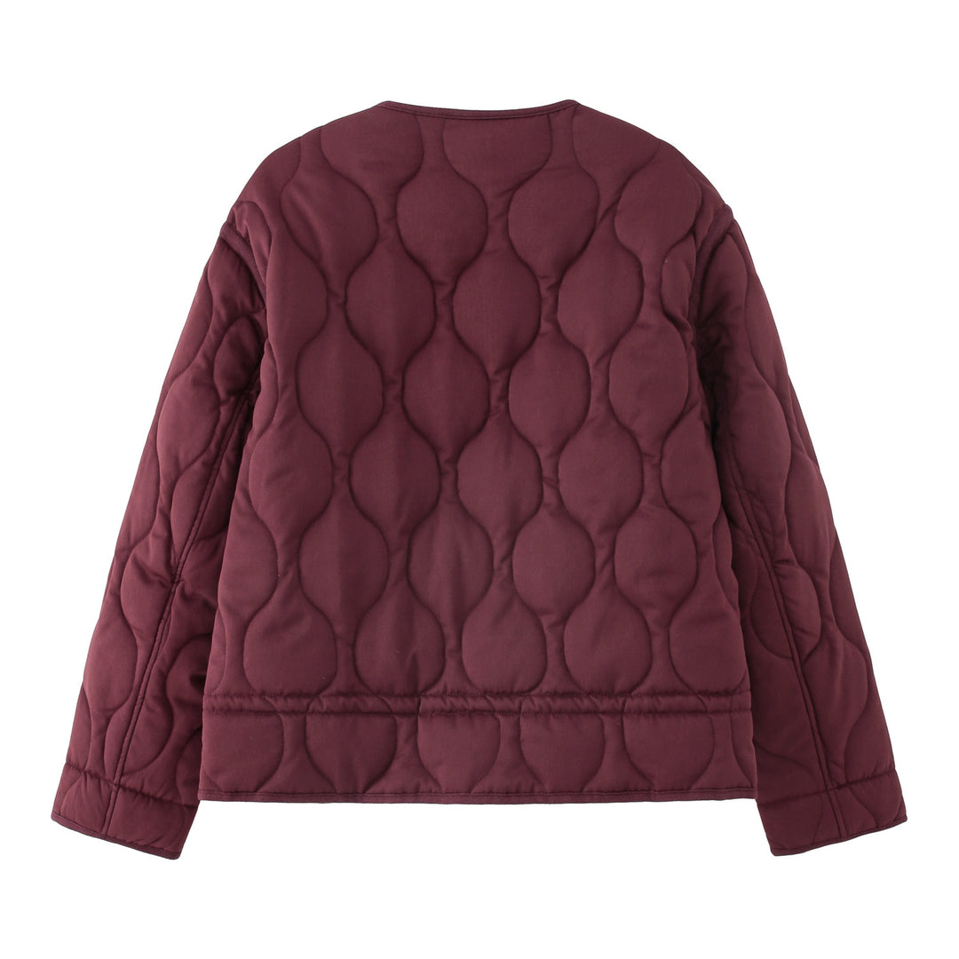 Women's quilted jacket with round quilted pattern, round neck and two-way zip Mune Fashion