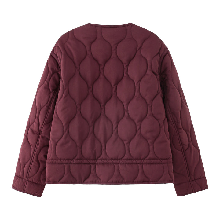 Women's quilted jacket with round quilted pattern, round neck and two-way zip Mune Fashion