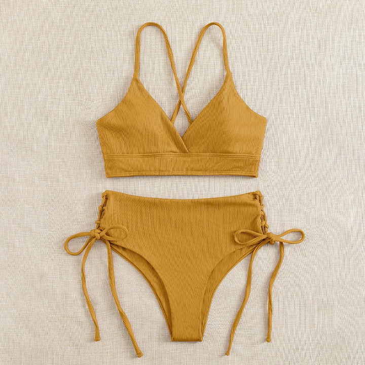 Women's triangle bikini with adjustable straps and high leg cuts Mune Fashion