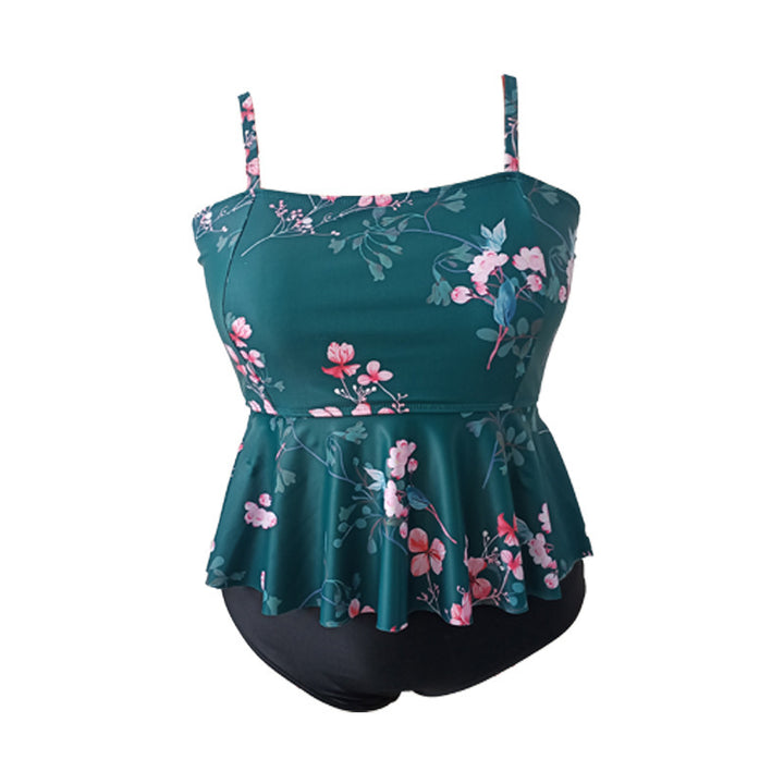 Women's tankini with flared skirt and floral design Mune Fashion