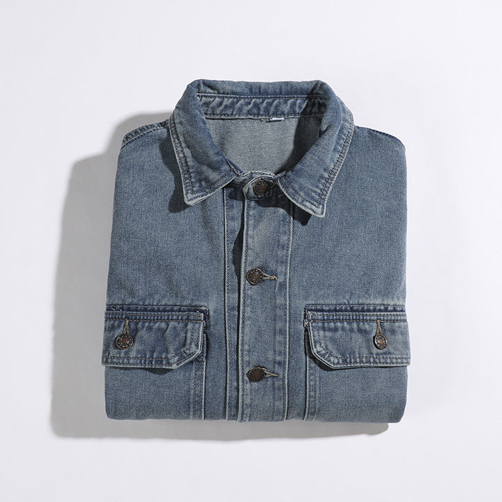 Men's Casual Denim Jacket with Pockets Mune Fashion