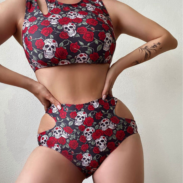 Women Crop Top Bikini Set with Detail Cutouts Mune Fashion