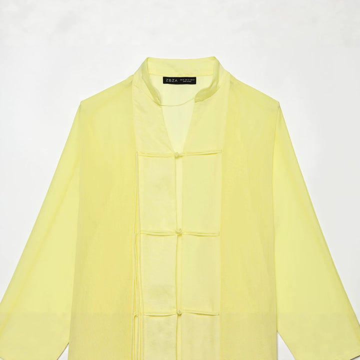Ladies Wide Kimono Cape made of lightweight Chiffon look with decorative knot closures Mune Fashion