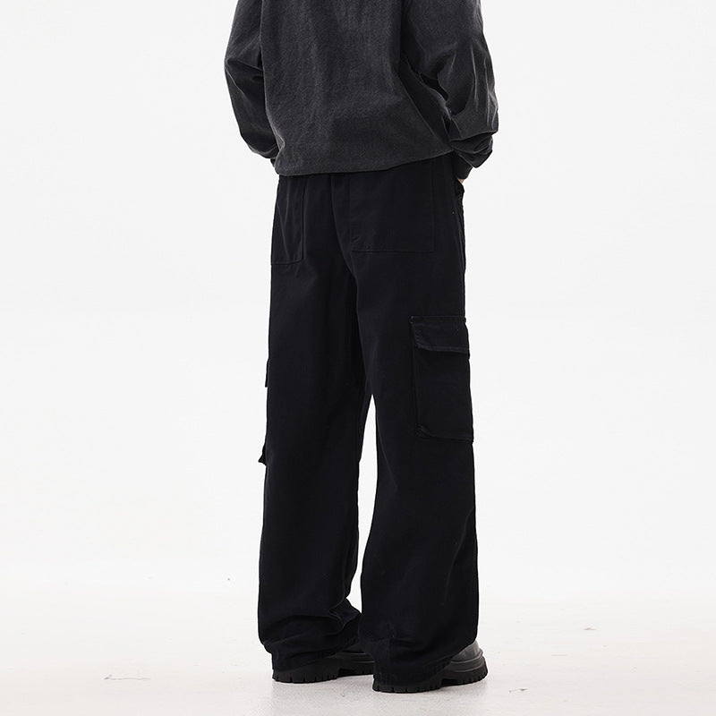 Men's Utility Cargo Pants in Oversized Twill with Drop Crotch and Flap Pockets Mune Fashion