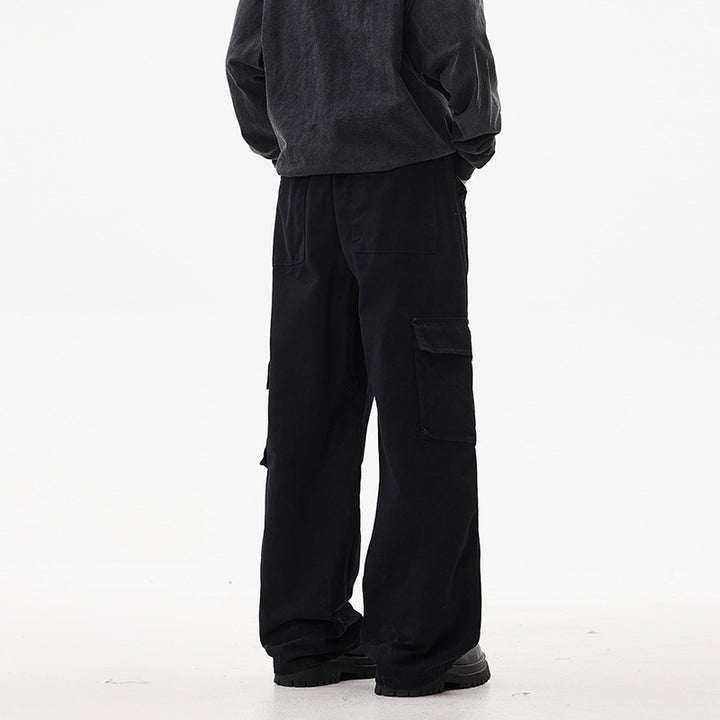 Men's Utility Cargo Pants in Oversized Twill with Drop Crotch and Flap Pockets Mune Fashion