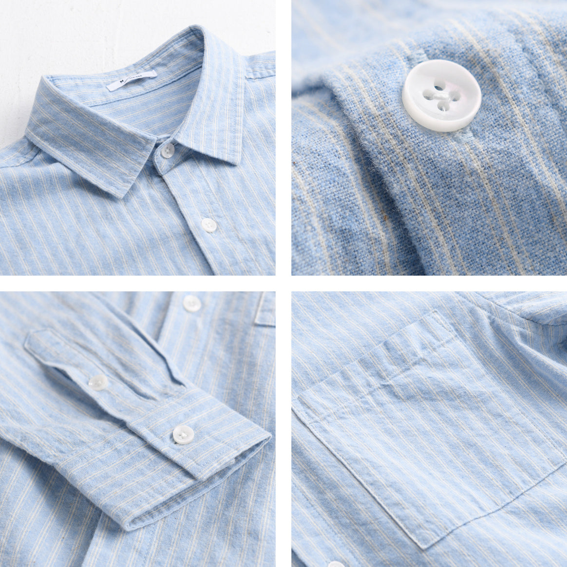 Men Breathable Cotton Long Sleeve Shirt with Fine Mélange Stripes and Chest Pocket Mune Fashion