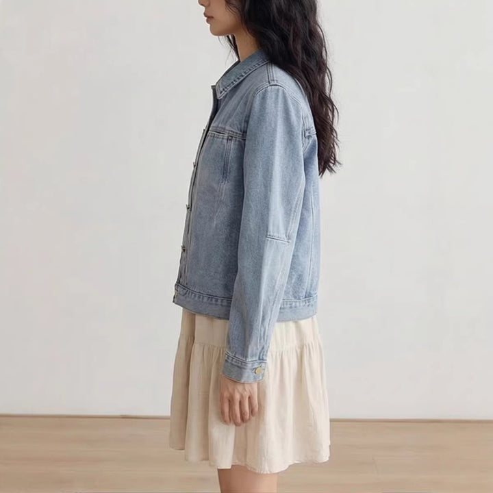 Damen Denimjacke mit Knopfleiste Mune Fashion