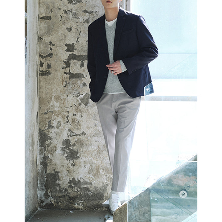 Men's lightweight half-lined blazer made of linen blend with relaxed fit Mune Fashion