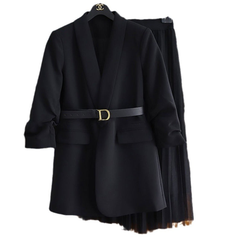 Women Modern Blazer with Waist Belt Mune Fashion