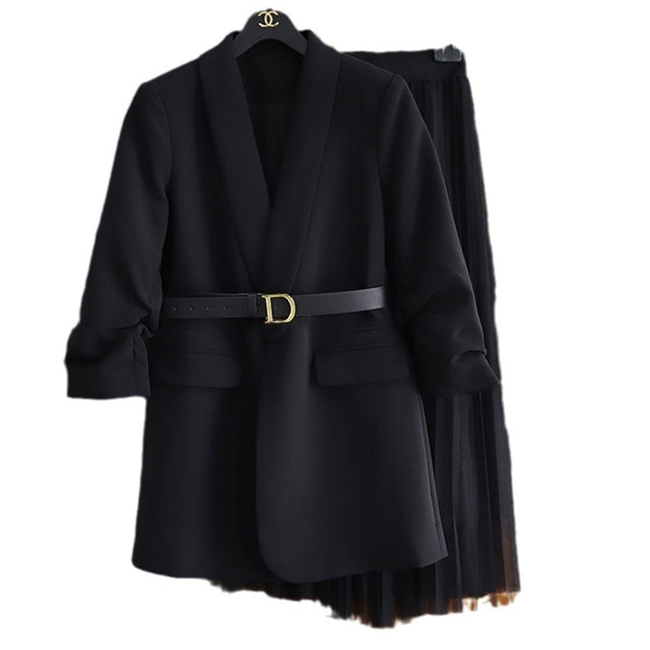 Women Modern Blazer with Waist Belt Mune Fashion