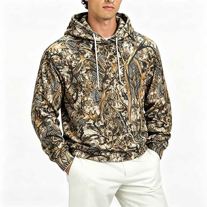 Men's Patterned Hooded Sweater Mune Fashion