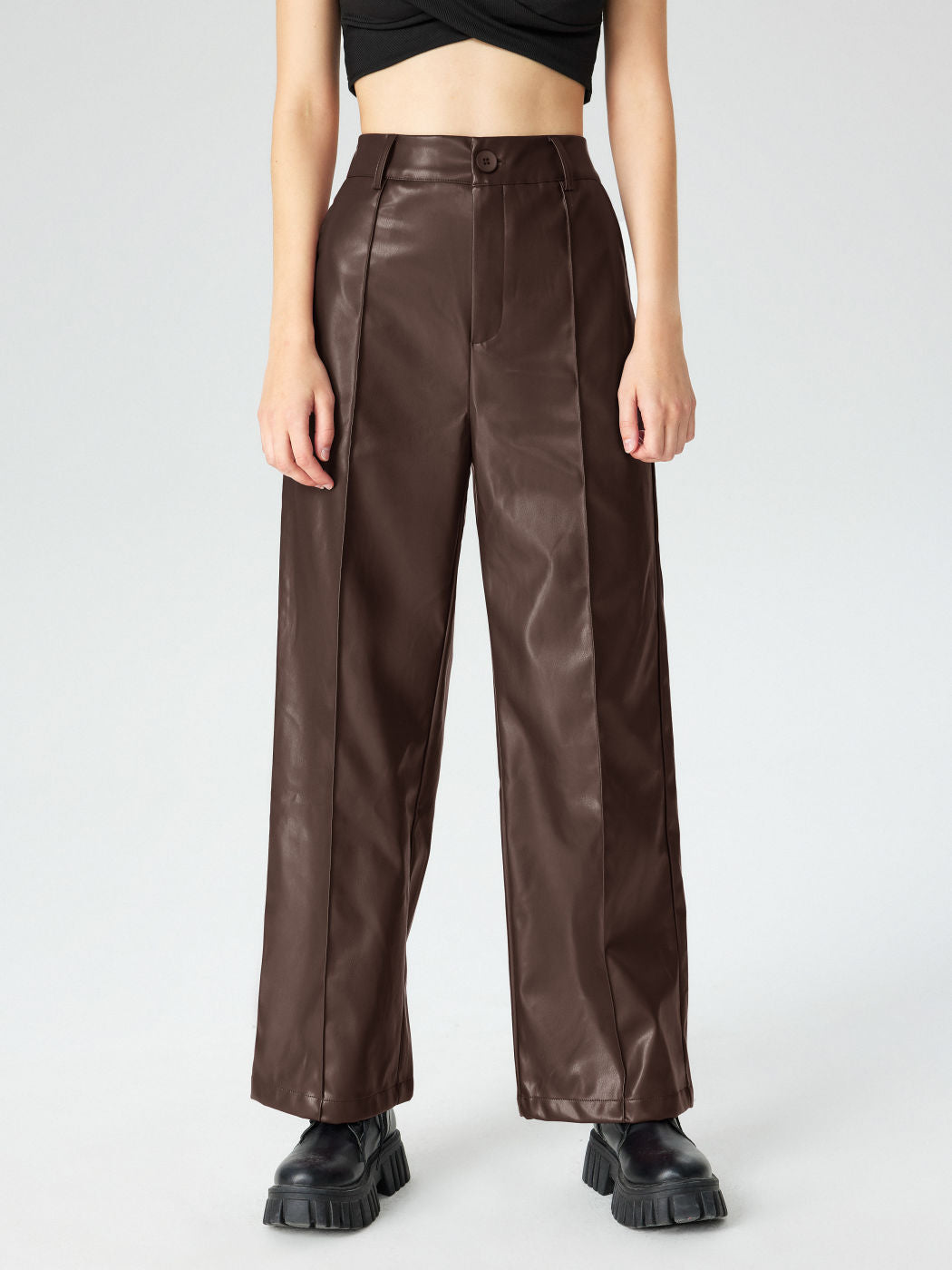 Women's Elegant Faux Leather Pants Mune Fashion