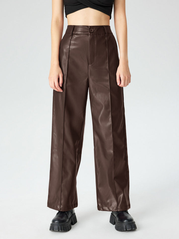 Women's Elegant Faux Leather Pants Mune Fashion