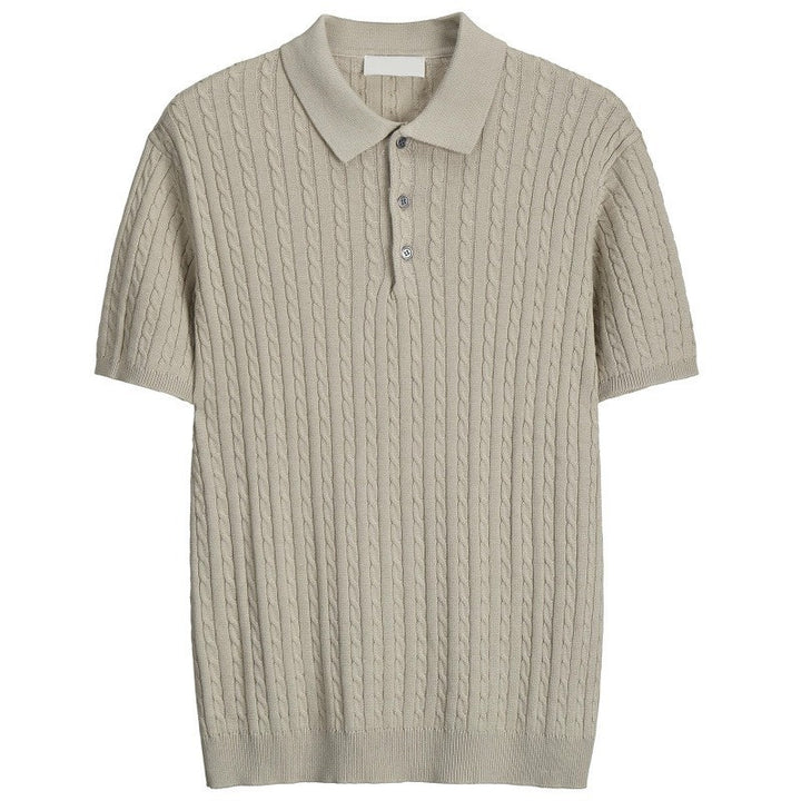 Men's Stylish Short Sleeve Knit Polo Shirt Mune Fashion