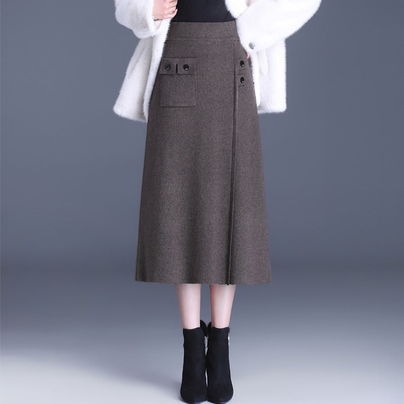 Women's Elegant Maxi Skirt with Practical Pockets and Button Details Mune Fashion