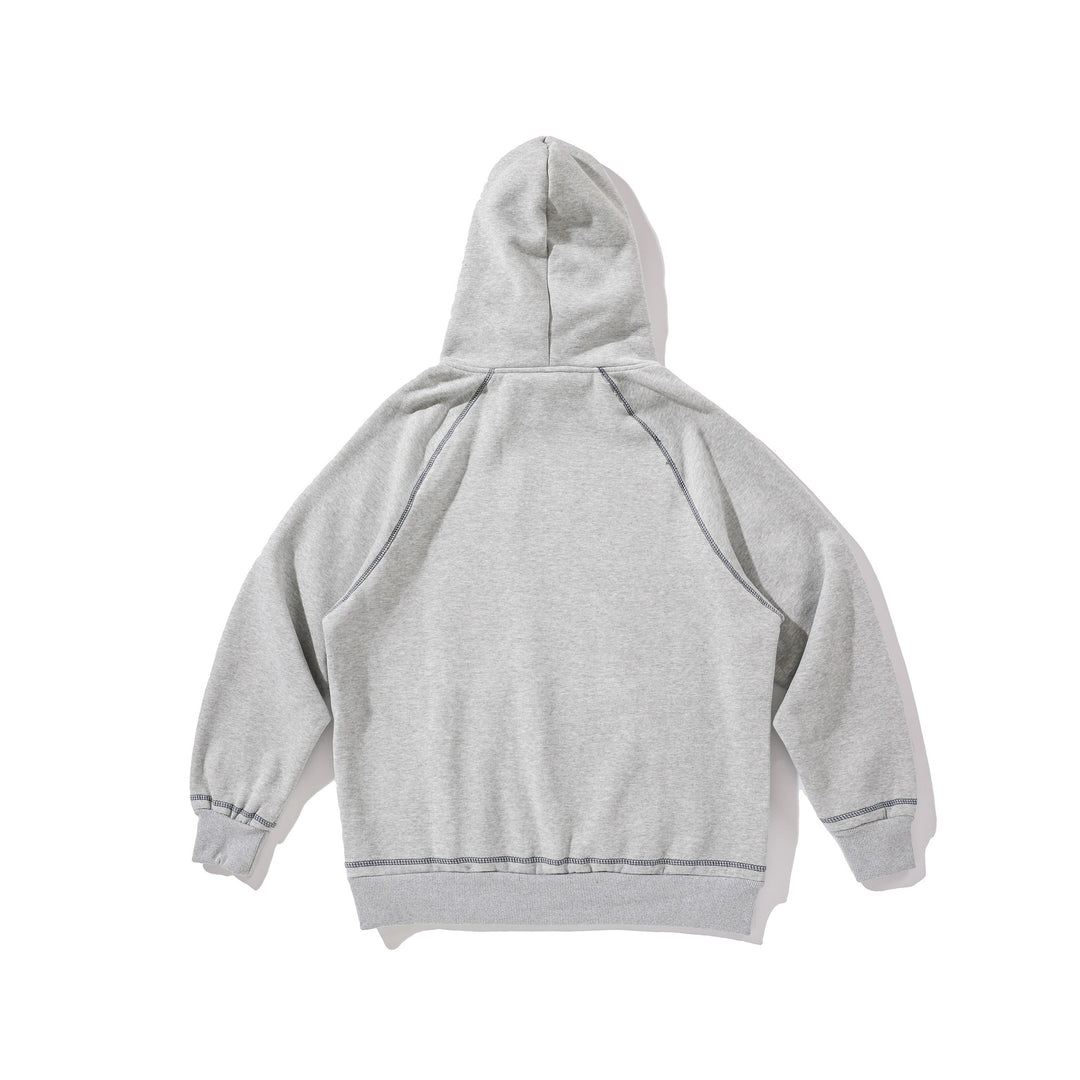 Unisex Oversize Hoodie with Raglan Seams, Kangaroo Pocket and Vintage Print Mune Fashion