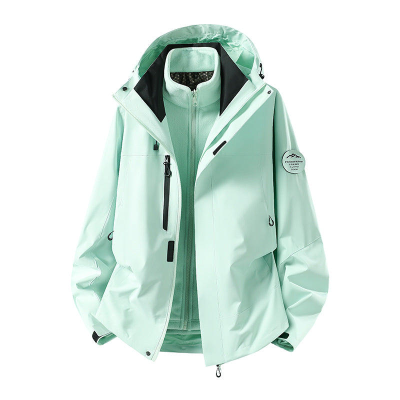 Men's two-layer softshell outdoor jacket with removable fleece lining and adjustable hood Mune Fashion