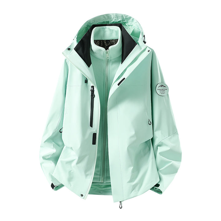Men's two-layer softshell outdoor jacket with removable fleece lining and adjustable hood Mune Fashion
