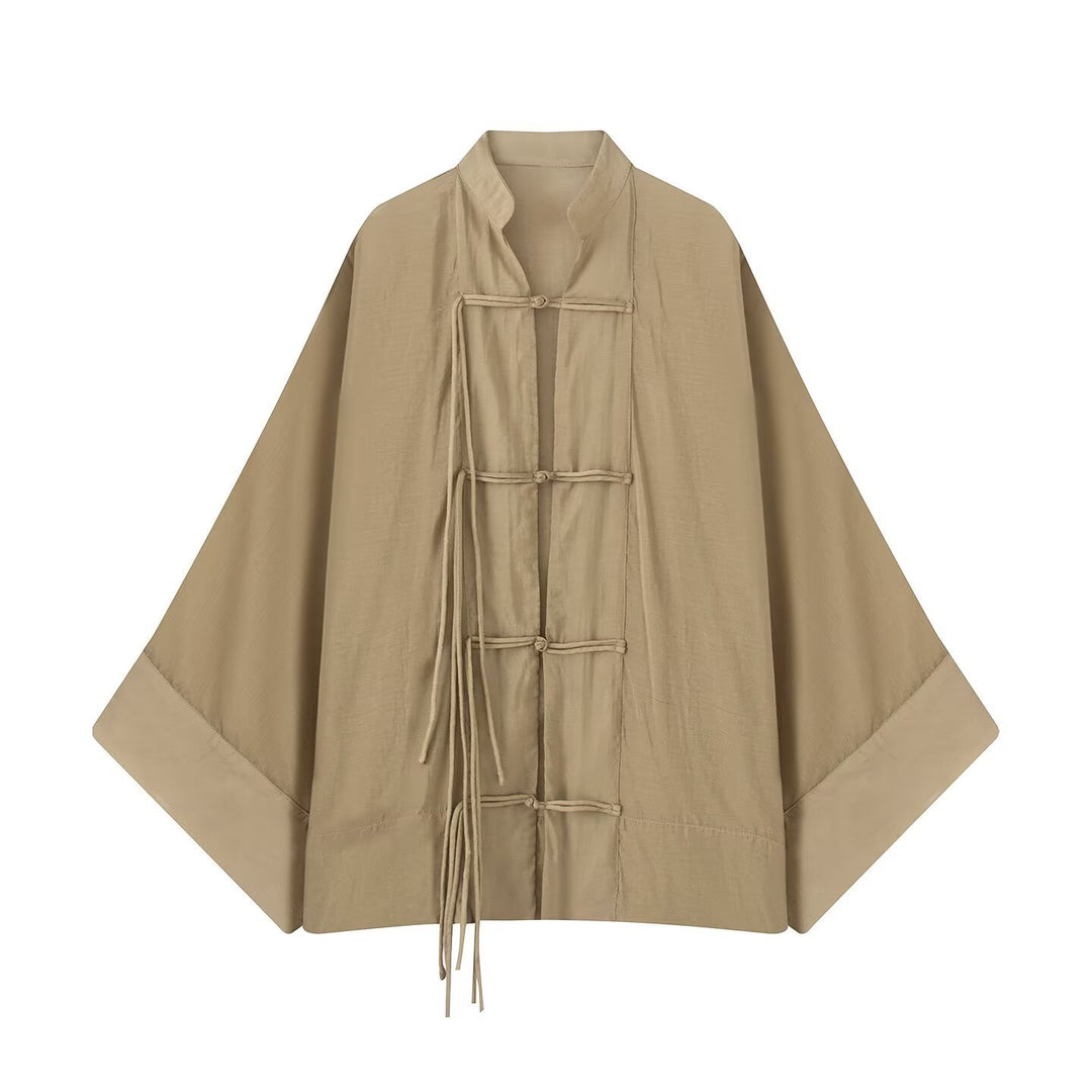 Women Oversized Kimono-Cape with traditional toggle fasteners Mune Fashion