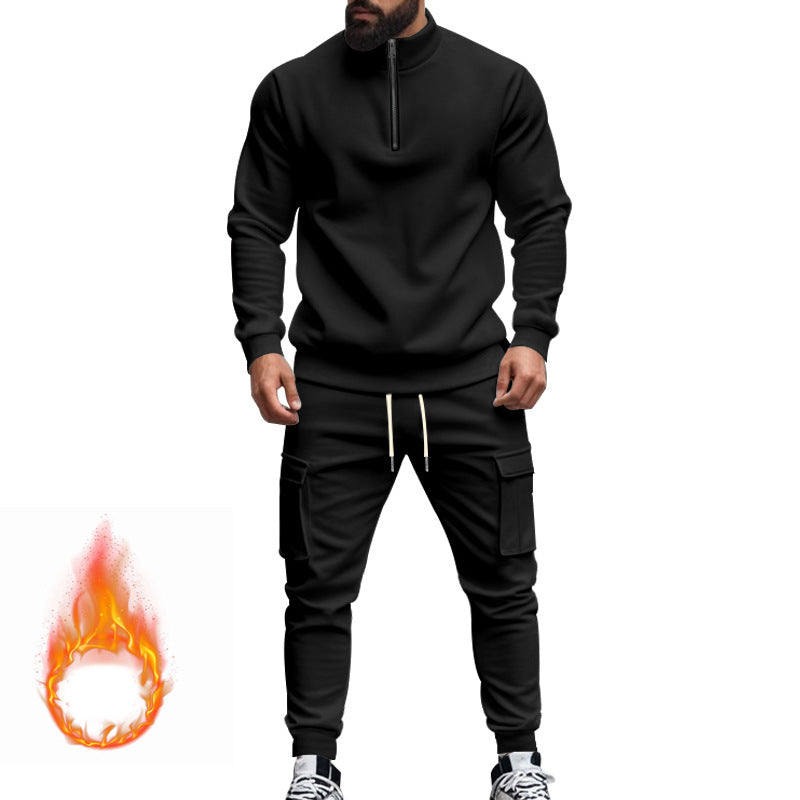 Men's sporty cargo tracksuit with troyer collar Mune Fashion