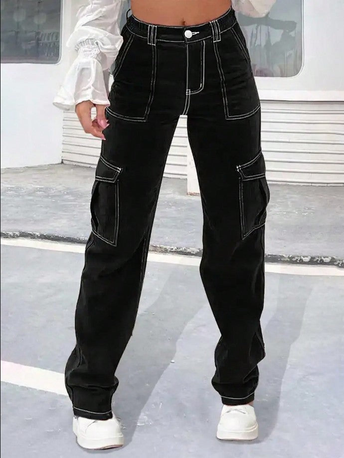 Women’s cargo pants with wide leg, high waist and utility pockets Mune Fashion