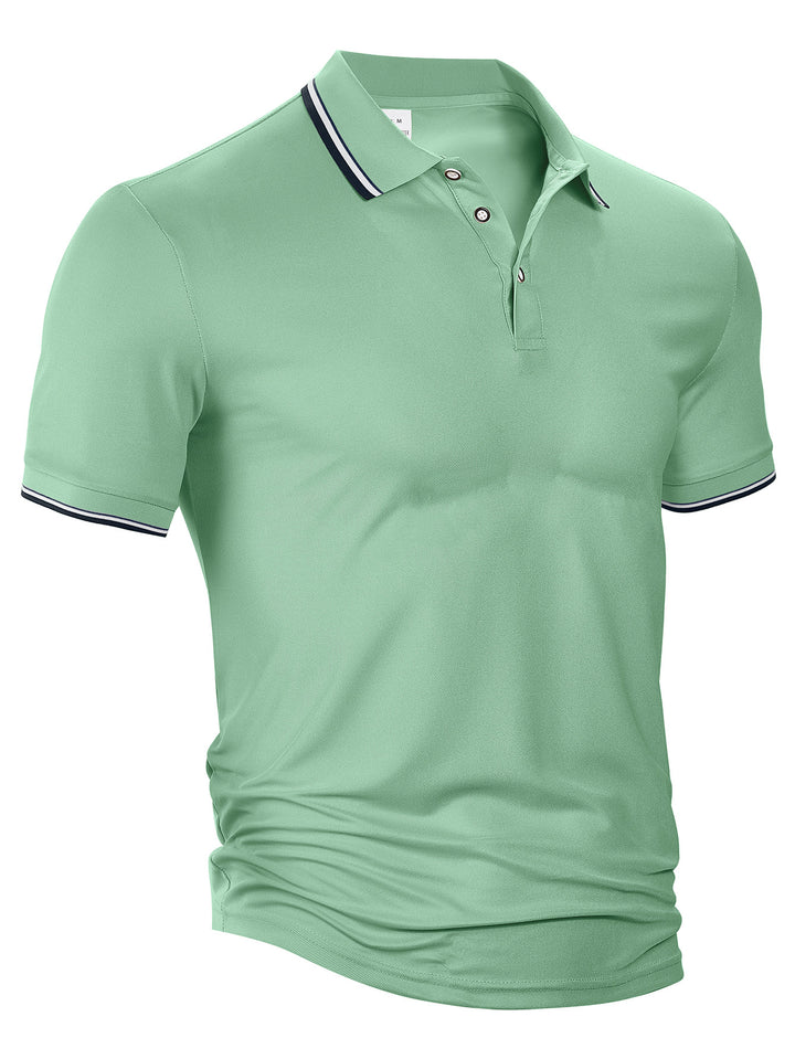 Men's classic polo shirt made of piqué with contrasting stripes at the collar Mune Fashion