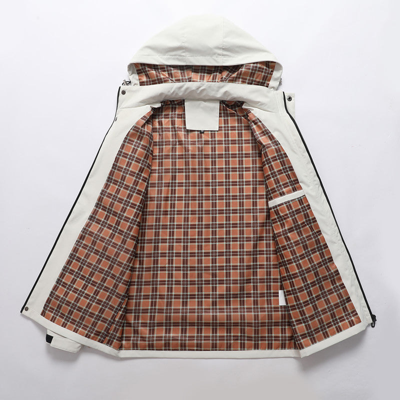 Men's outdoor field parka with water-repellent outer shell, checkered inner lining, and reflective details Mune Fashion