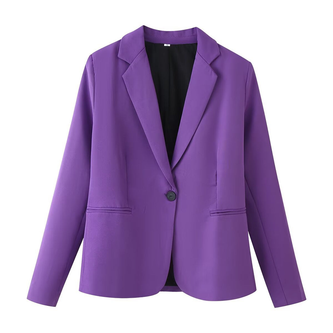 Women's tailored single-button blazer with lapel collar Mune Fashion