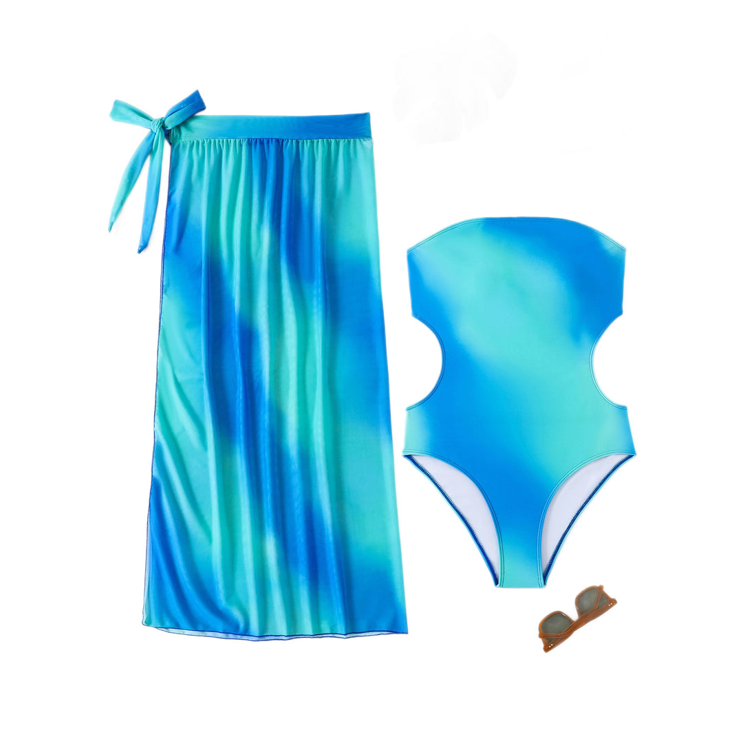 Women's asymmetrical beach dress with matching swimsuit Mune Fashion
